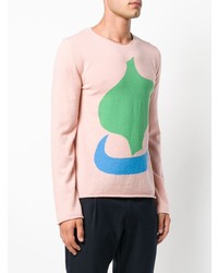 rosa bedruckter Pullover mit einem Rundhalsausschnitt von Comme Des Garçons Shirt Boys