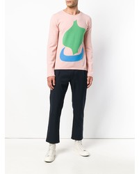 rosa bedruckter Pullover mit einem Rundhalsausschnitt von Comme Des Garçons Shirt Boys