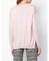 rosa bedruckter Pullover mit einem Rundhalsausschnitt von Blugirl