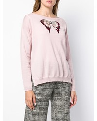 rosa bedruckter Pullover mit einem Rundhalsausschnitt von Blugirl