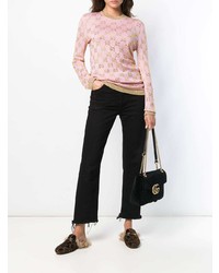 rosa bedruckter Pullover mit einem Rundhalsausschnitt von Gucci