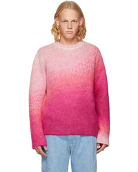 rosa bedruckter Pullover mit einem Rundhalsausschnitt von ERL