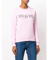 rosa bedruckter Pullover mit einem Rundhalsausschnitt von Kenzo