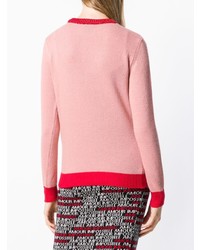 rosa bedruckter Pullover mit einem Rundhalsausschnitt von Pinko