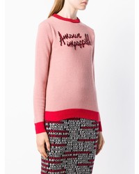 rosa bedruckter Pullover mit einem Rundhalsausschnitt von Pinko