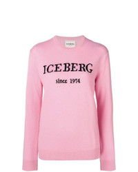 rosa bedruckter Pullover mit einem Rundhalsausschnitt von Iceberg