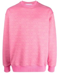 rosa bedruckter Pullover mit einem Rundhalsausschnitt von Moschino