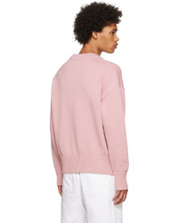 rosa bedruckter Pullover mit einem Rundhalsausschnitt von AMI Alexandre Mattiussi