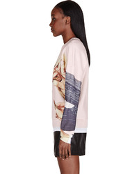 rosa bedruckter Pullover mit einem Rundhalsausschnitt von MSGM