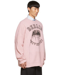 rosa bedruckter Pullover mit einem Rundhalsausschnitt von Raf Simons