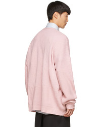 rosa bedruckter Pullover mit einem Rundhalsausschnitt von Raf Simons