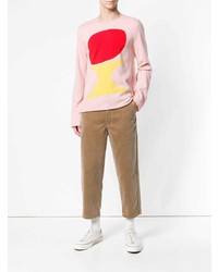 rosa bedruckter Pullover mit einem Rundhalsausschnitt von Comme Des Garçons Shirt Boys