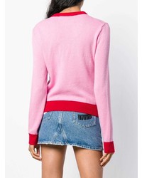 rosa bedruckter Pullover mit einem Rundhalsausschnitt von Chiara Ferragni