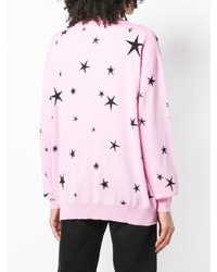 rosa bedruckter Pullover mit einem Rundhalsausschnitt von Moschino