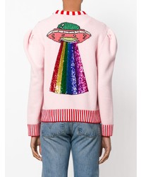 rosa bedruckter Pullover mit einem Rundhalsausschnitt von Gucci