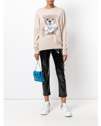 rosa bedruckter Pullover mit einem Rundhalsausschnitt von Moschino