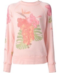 rosa bedruckter Pullover mit einem Rundhalsausschnitt von Wildfox Couture