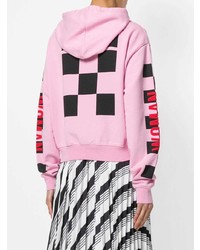 rosa bedruckter Pullover mit einer Kapuze von Off-White