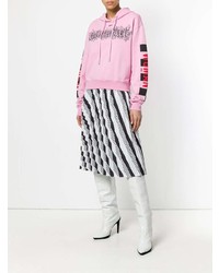 rosa bedruckter Pullover mit einer Kapuze von Off-White