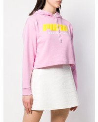 rosa bedruckter Pullover mit einer Kapuze von Puma