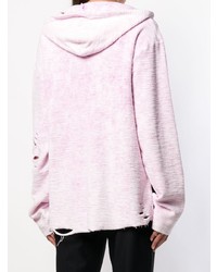 rosa bedruckter Pullover mit einer Kapuze von Alchemist