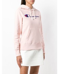 rosa bedruckter Pullover mit einer Kapuze von Champion