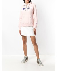 rosa bedruckter Pullover mit einer Kapuze von Champion