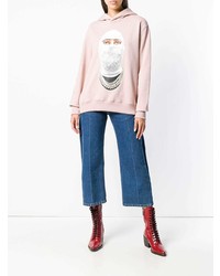 rosa bedruckter Pullover mit einer Kapuze von Ih Nom Uh Nit