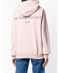 rosa bedruckter Pullover mit einer Kapuze von Ih Nom Uh Nit