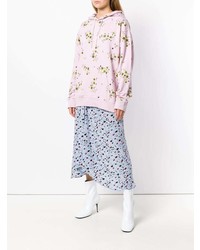 rosa bedruckter Pullover mit einer Kapuze von Kenzo