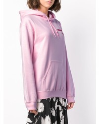 rosa bedruckter Pullover mit einer Kapuze von Semicouture