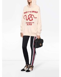 rosa bedruckter Pullover mit einer Kapuze von Gucci