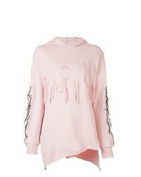 rosa bedruckter Pullover mit einer Kapuze von Haculla