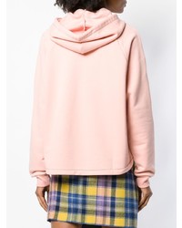 rosa bedruckter Pullover mit einer Kapuze von Carven