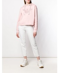 rosa bedruckter Pullover mit einer Kapuze von Emporio Armani