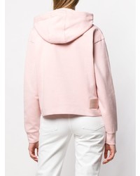 rosa bedruckter Pullover mit einer Kapuze von Emporio Armani