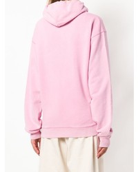rosa bedruckter Pullover mit einer Kapuze von JW Anderson