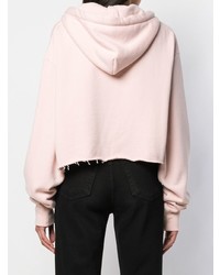 rosa bedruckter Pullover mit einer Kapuze von Alanui