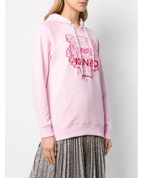 rosa bedruckter Pullover mit einer Kapuze von Kenzo