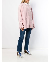 rosa bedruckter Pullover mit einer Kapuze von Golden Goose Deluxe Brand