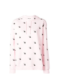 rosa bedruckter Pullover mit einer Kapuze von McQ Alexander McQueen