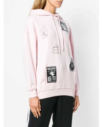 rosa bedruckter Pullover mit einer Kapuze von McQ Alexander McQueen