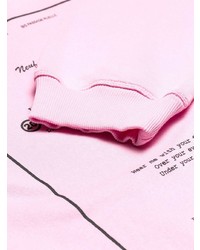 rosa bedruckter Pullover mit einer Kapuze von MM6 MAISON MARGIELA