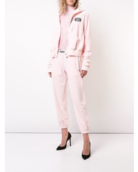 rosa bedruckter Pullover mit einer Kapuze von Barbara Bologna