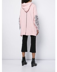 rosa bedruckter Pullover mit einer Kapuze von Haculla