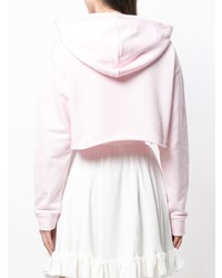 rosa bedruckter Pullover mit einer Kapuze von MSGM