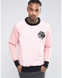 rosa bedruckter Pullover von Hype