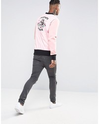 rosa bedruckter Pullover von Hype