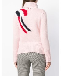 rosa bedruckter Rollkragenpullover von Thom Browne