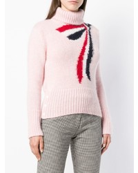 rosa bedruckter Rollkragenpullover von Thom Browne